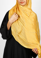 BeingMuslims Diamond Work Organza Yellow Hijab