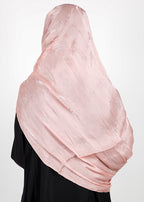 BeingMuslims Graceful Diamond Work Organza Blush Pink Hijab