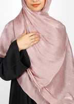 BeingMuslims Graceful Diamond Work Organza Light Purple Hijab