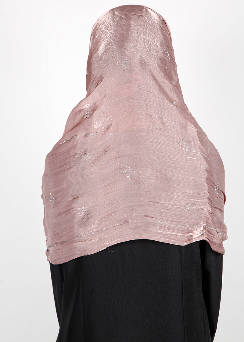 BeingMuslims Graceful Diamond Work Organza Light Purple Hijab