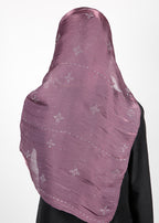 BeingMuslims Graceful Diamond Work Organza Purple Hijab
