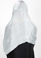 BeingMuslims Graceful Diamond Work Organza Silver Hijab