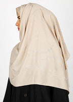 BeingMuslims Chic Diamond Work Chiffon Beige Hijab