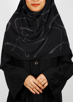 BeingMuslims Chic Diamond Work Chiffon Black Hijab