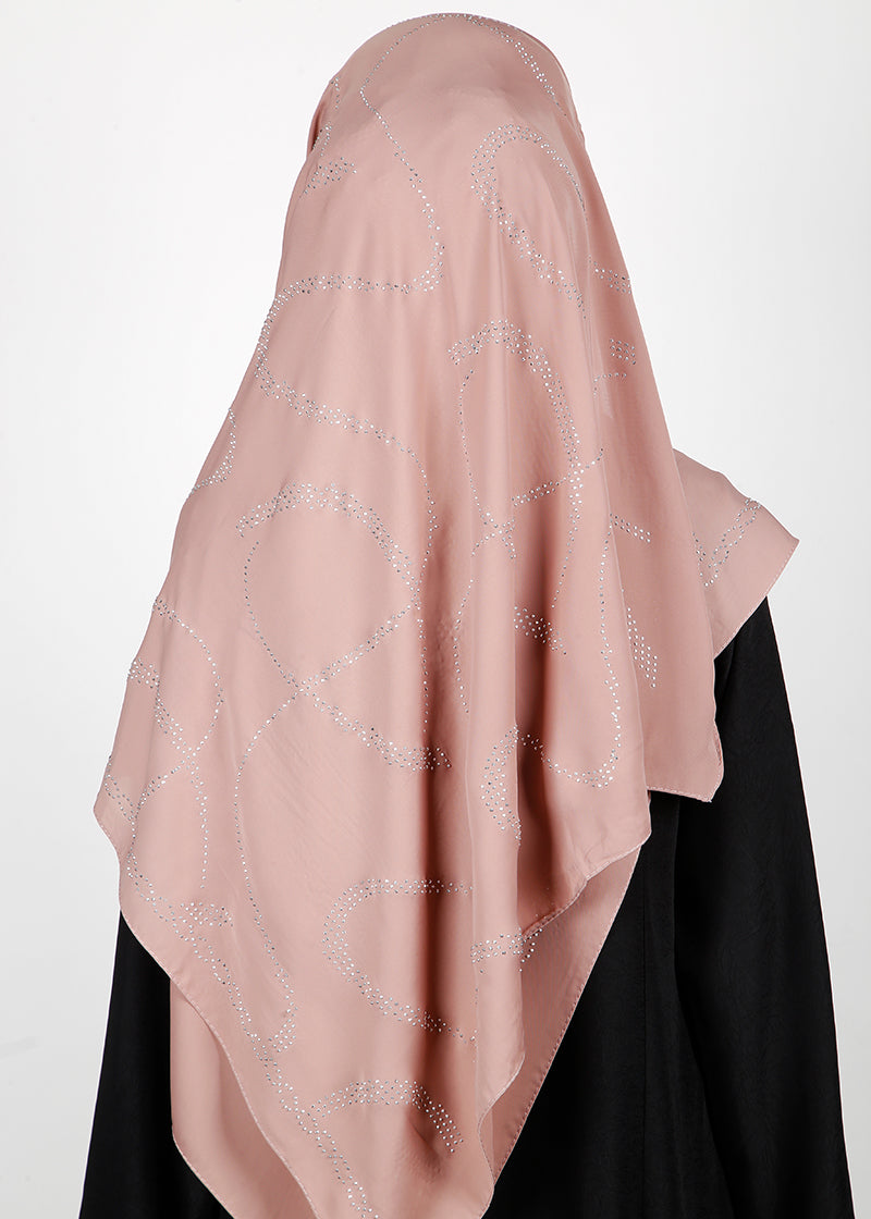 BeingMuslims Chic Diamond Work Chiffon Mauve Hijab