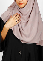 BeingMuslims Chic Diamond Work Chiffon Pale Brown Hijab