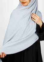 BeingMuslims Trendy Diamond Work Chiffon Ice Blue Hijab