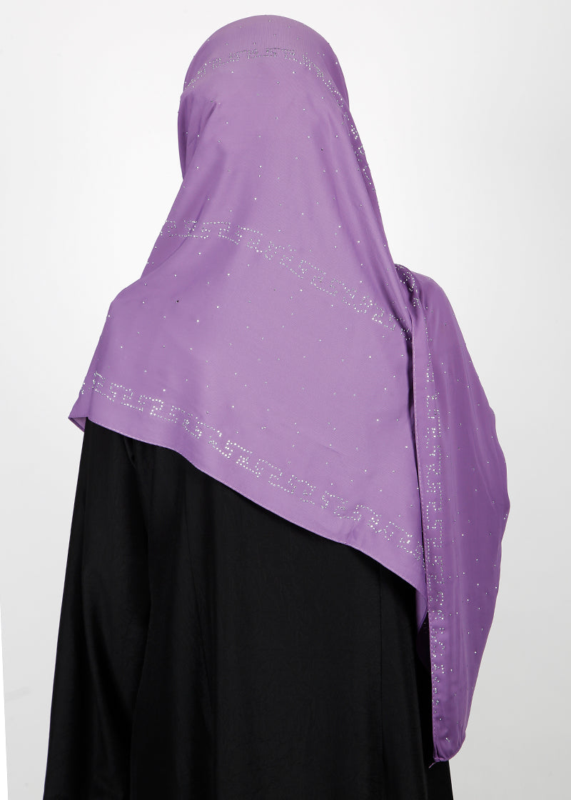 BeingMuslims Trendy Diamond Work Chiffon Lavender Hijab