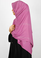 BeingMuslims Trendy Diamond Work Chiffon Mulberry Hijab