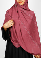 BeingMuslims Trendy Diamond Work Chiffon Rust Hijab