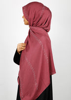 BeingMuslims Trendy Diamond Work Chiffon Rust Hijab