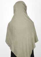 BeingMuslims Elegant Diamond Work Jersey Dull Olive Hijab