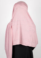 BeingMuslims Elegant Diamond Work Jersey Dusty Rose Hijab