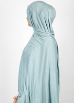 BeingMuslims Elegant Diamond Work Jersey Ice Blue Hijab