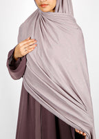 BeingMuslims Elegant Diamond Work Jersey Muted Mauve Hijab