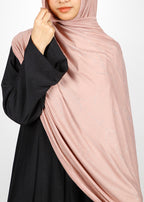 BeingMuslims Elegant Diamond Work Jersey Salmon Hijab