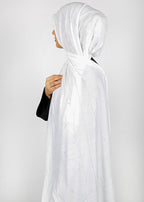 BeingMuslims Elegant Diamond Work Jersey White Hijab