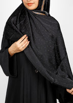 BeingMuslims Cutdana Work Black Bubble Satin Hijab
