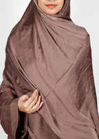 BeingMuslims Cutdana Work Brown Bubble Satin Hijab