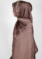 BeingMuslims Cutdana Work Brown Bubble Satin Hijab