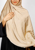 BeingMuslims Cutdana Work Golden Bubble Satin Hijab