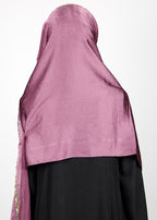 BeingMuslims Cutdana Work Purple Bubble Satin Hijab
