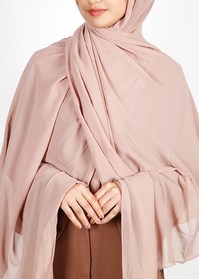BeingMuslims Classic Luxe Georgette Almond Hijab