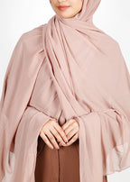 BeingMuslims Classic Luxe Georgette Almond Hijab