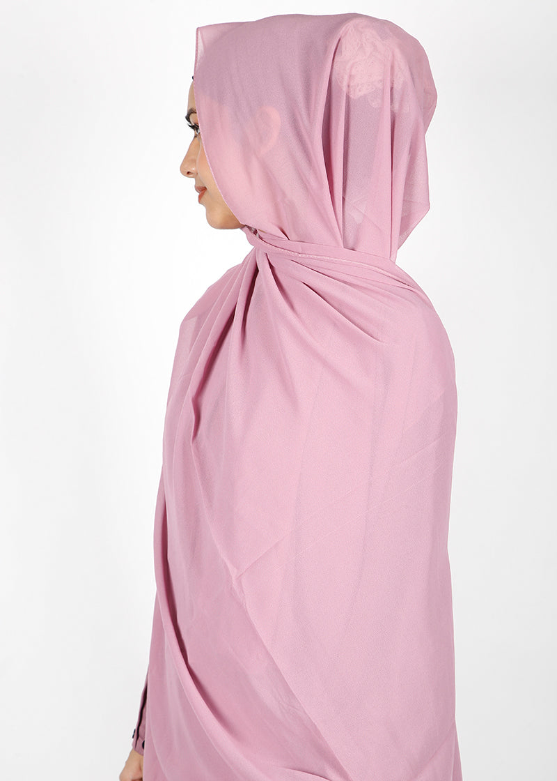BeingMuslims Classic Luxe Georgette Baby Pink Hijab
