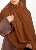 BeingMuslims Classic Luxe Georgette Brown Hijab