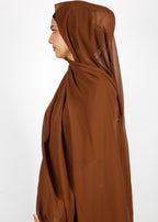BeingMuslims Classic Luxe Georgette Brown Hijab