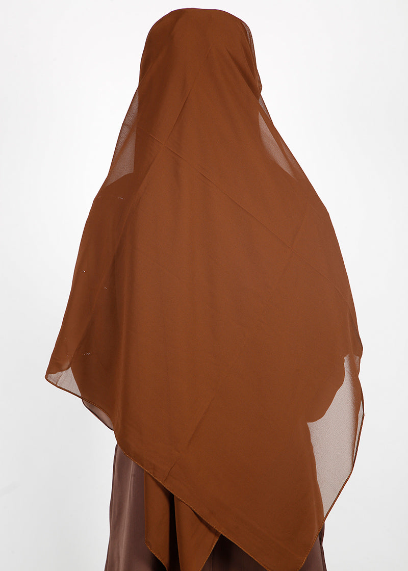 BeingMuslims Classic Luxe Georgette Brown Hijab