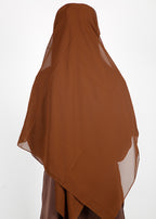 BeingMuslims Classic Luxe Georgette Brown Hijab