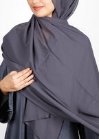 BeingMuslims Classic Luxe Georgette Grey Hijab