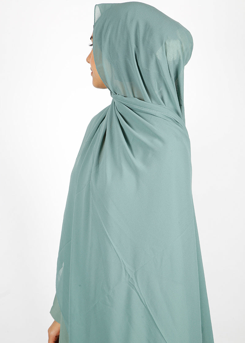 BeingMuslims Classic Luxe Georgette Sea Green Hijab