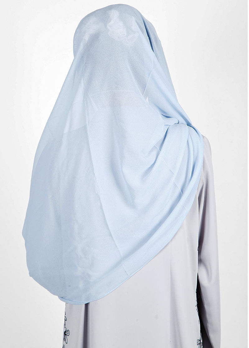 BeingMuslims Classic Luxe Georgette Sky Blue Hijab