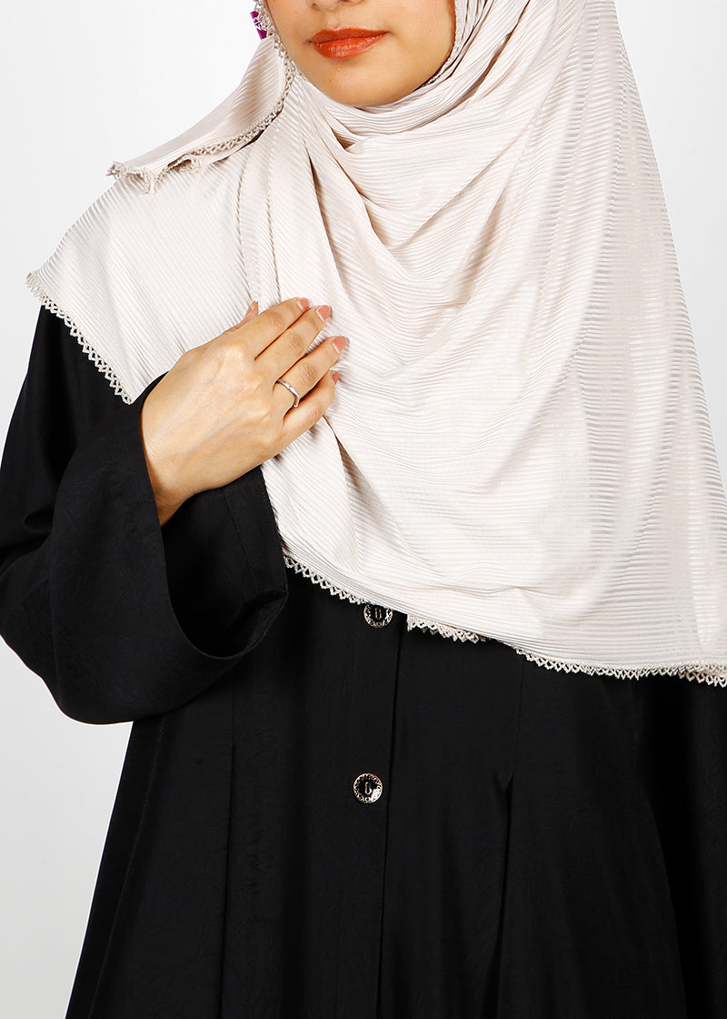BeingMuslims Textured Gleaming Cream Hijab