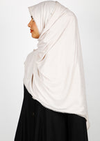 BeingMuslims Textured Gleaming Cream Hijab