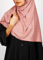 BeingMuslims Textured Gleaming Dusty Rose Hijab