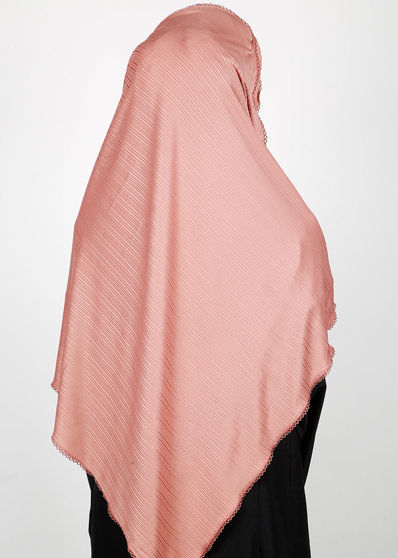 BeingMuslims Textured Gleaming Dusty Rose Hijab
