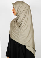 BeingMuslims Textured Gleaming Light Olive Hijab