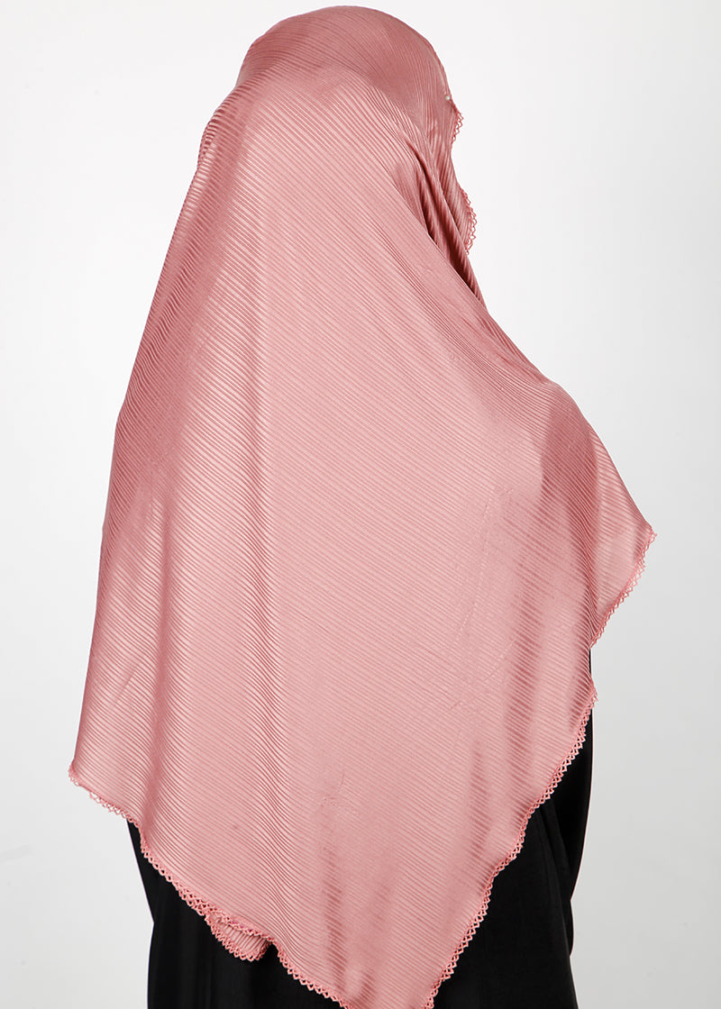 BeingMuslims Textured Gleaming Medium Pink Hijab