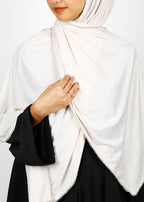 BeingMuslims Textured Gleaming White Hijab
