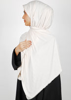 BeingMuslims Textured Gleaming White Hijab