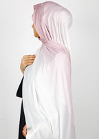 BeingMuslims Textured Ombre White and Pink Hijab