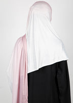 BeingMuslims Textured Ombre White and Pink Hijab