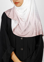 BeingMuslims Textured Ombre White and Brown Hijab