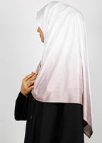 BeingMuslims Textured Ombre White and Brown Hijab