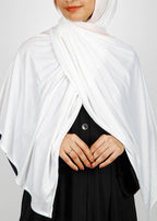 BeingMuslims Textured Ombre White and Light Brown Hijab