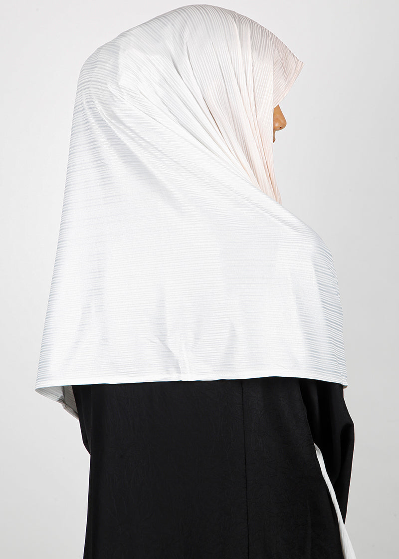 BeingMuslims Textured Ombre White and Light Brown Hijab